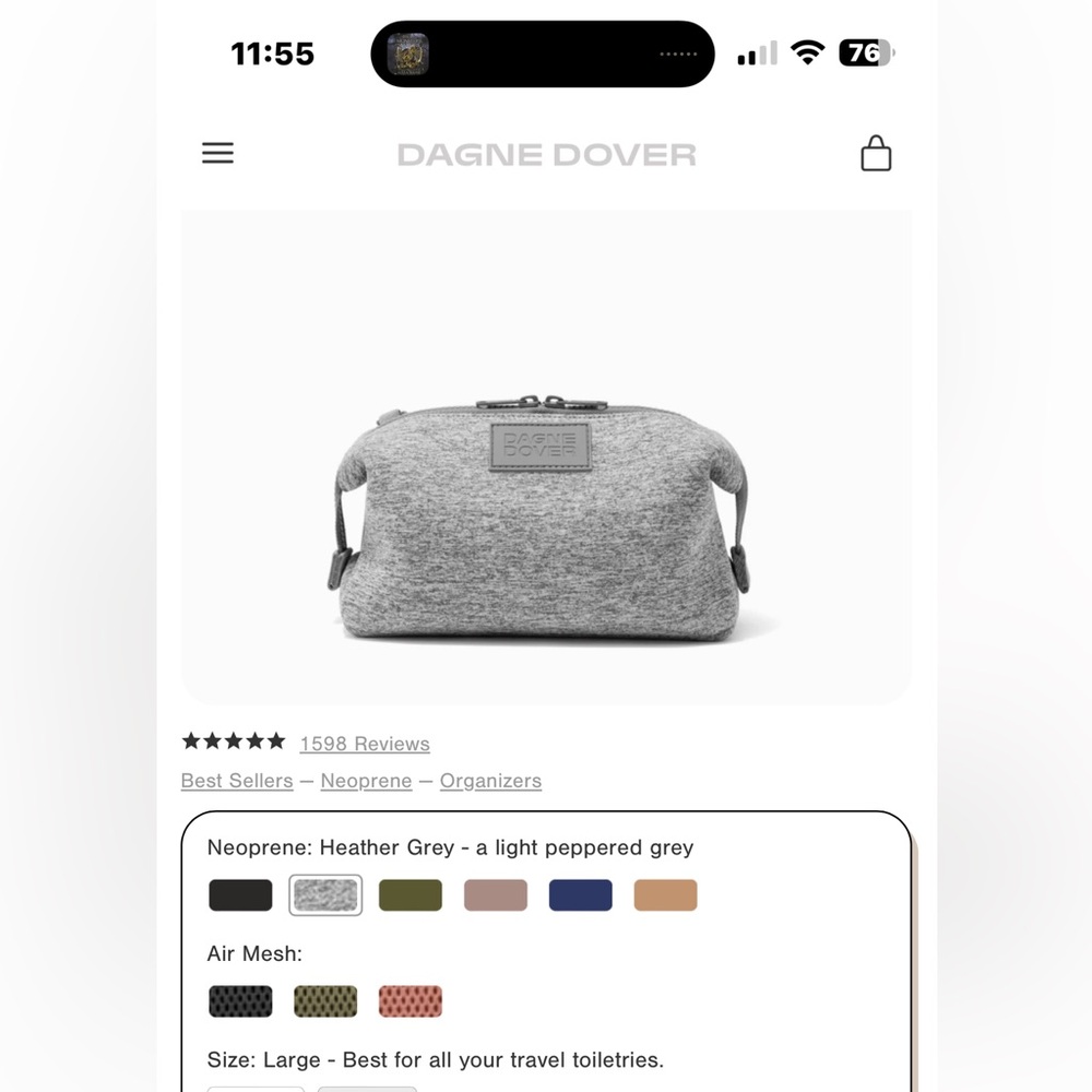 Dagne Dover Large Hunter toiletry bag Heather Grey